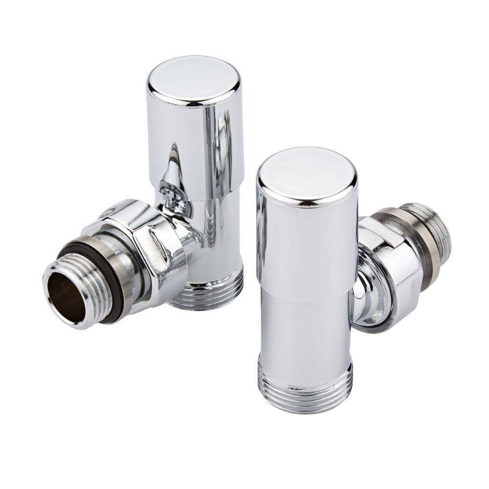 Milano - Chrome Manual Angled Euro Cone Valve With Euro Cone Adaptor - Copper 15 mm