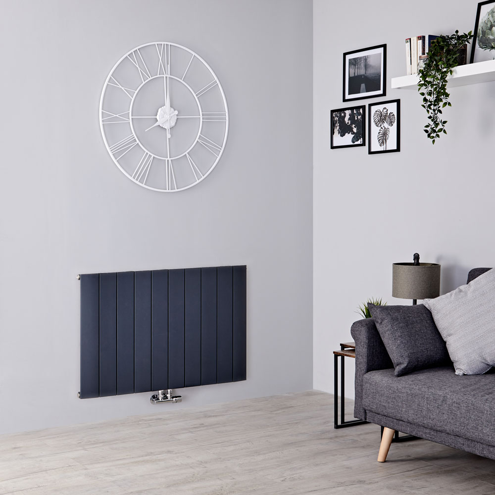 Milano Skye - Aluminium Anthracite Horizontal Designer Radiator 600mm x 945mm