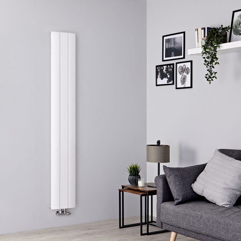 Milano Skye - Aluminium White Vertical Designer Radiator 1800mm x 280mm