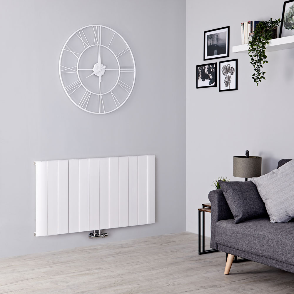 Milano Skye - Aluminium White Horizontal Designer Radiator 600mm x 1135mm