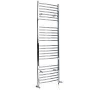 Milano Kent - Dual Fuel Curved Chrome Heated Towel Rail - Choice of Size