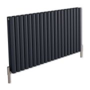 Milano Aruba Ayre - Anthracite Horizontal Designer Radiator (Double Panel) - 600mm Tall - Choice Of Width
