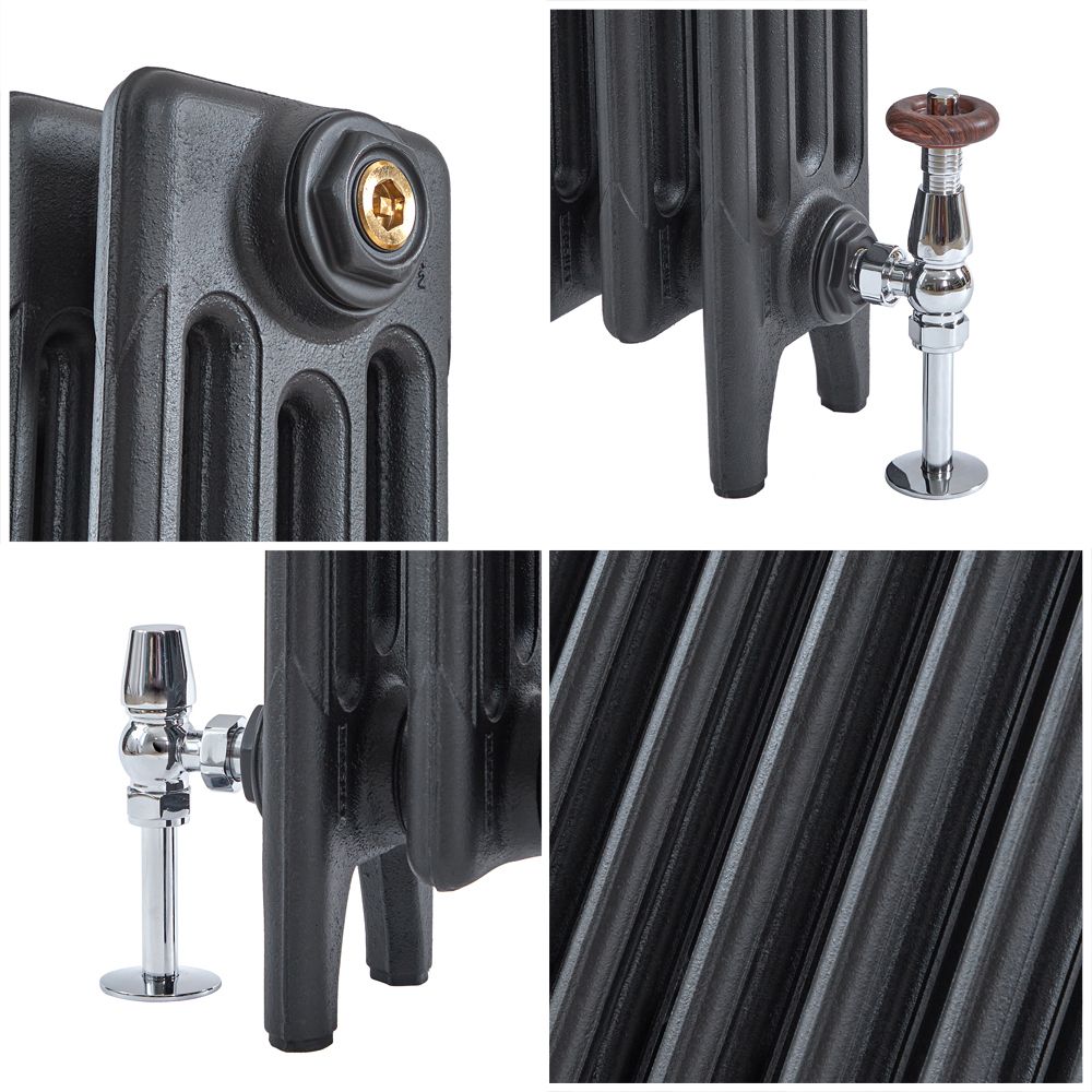 Milano Radiator Inserts Milano Mercury - 4 Column Cast Iron Radiator - 360mm Tall - Slate Black ...