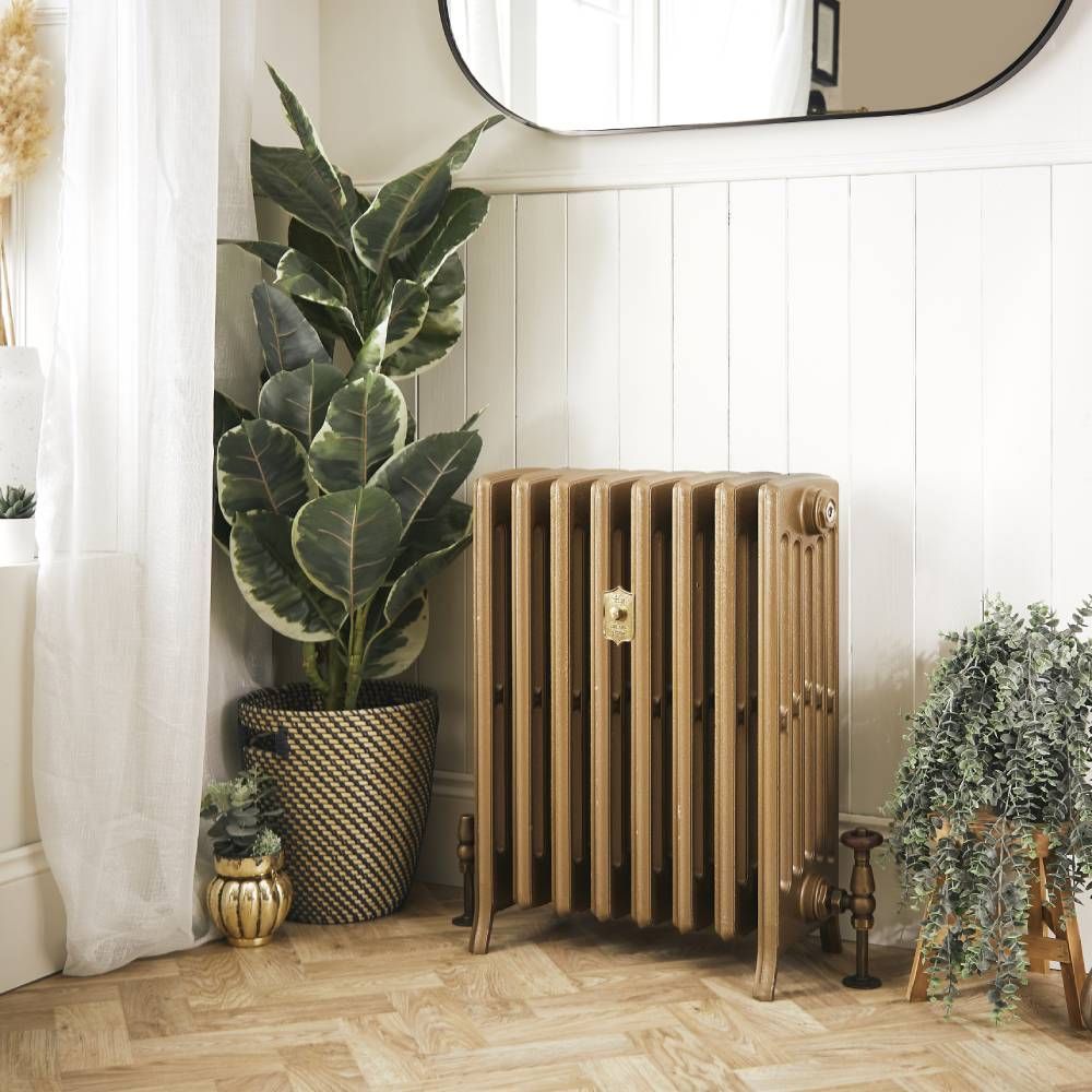 Milano Isabel Cast Iron Radiator 660mm Tall Burnt Gold