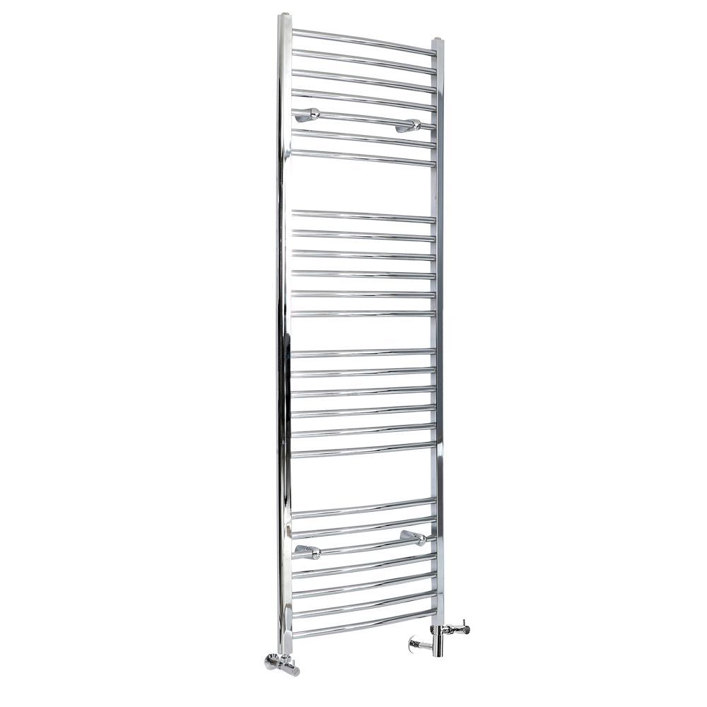 Milano Kent Chrome Dual Fuel Curved Heated Towel Rail 1800mm x 600mm