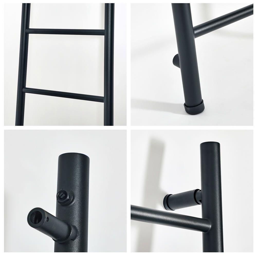 Milano Indus Floor Standing Black Ladder Heated Towel Rail 1800mm x 500mm