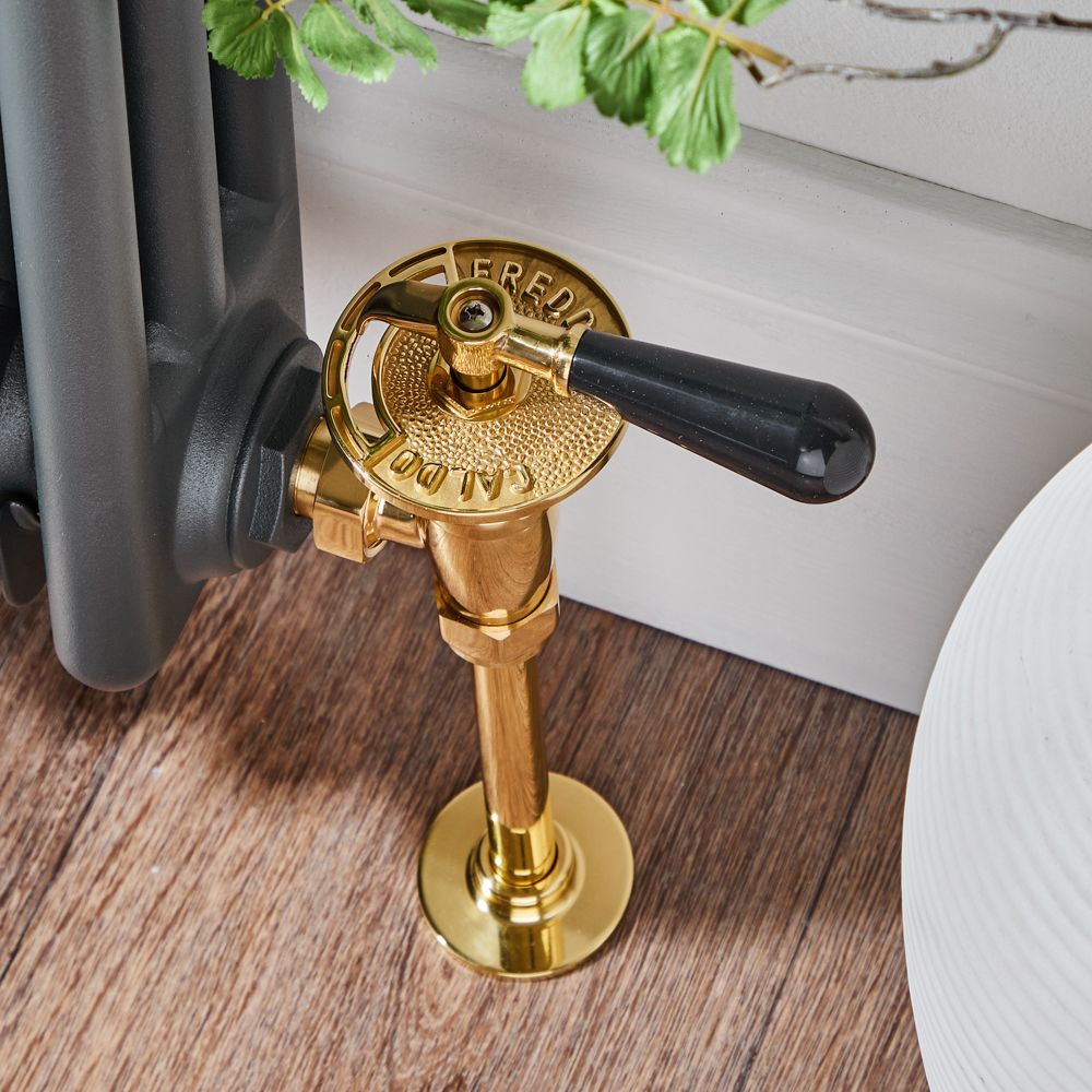 Milano Radiator Inserts Milano - Traditional Thermostatic Angled Radiator Valve and Pipe Set ...
