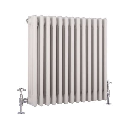 Milano Windsor - White Traditional Horizontal Four Column Radiator - 600mm x 605mm