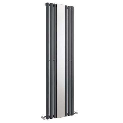 Milano Aruba - Anthracite Vertical Mirrored Designer Radiator 1800mm x 499mm (Single Panel)