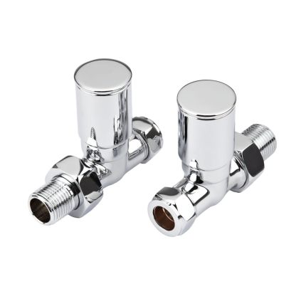 Milano - Modern Chrome Straight Radiator Valves - Straight
