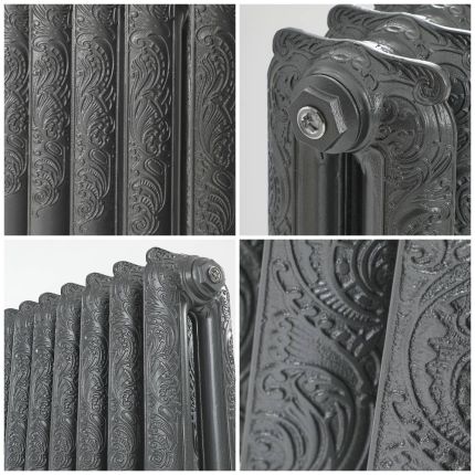 Milano Beatrix - Cast Iron Radiator - 950mm Tall - Antique Graphite - Multiple Sizes Available