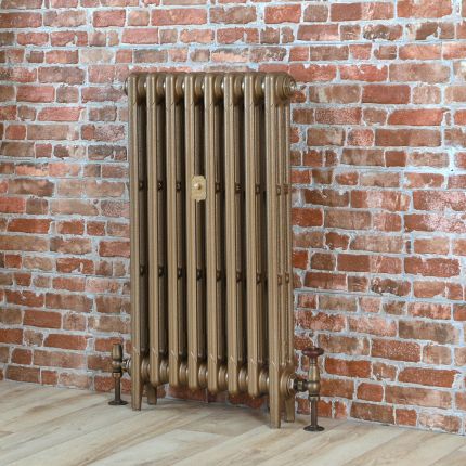Milano Mercury - 3 Column Cast Iron Radiator - 560mm Tall - Burnt Gold - Multiple Sizes Available