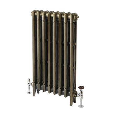 Milano Mercury - 3 Column Cast Iron Radiator - 860mm Tall - Natural Brass - Multiple Sizes Available