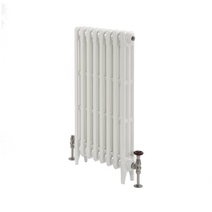 Milano Mercury - 3 Column Cast Iron Radiator - 760mm Tall - Porcelain White - Multiple Sizes Available