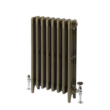 Milano Mercury - 4 Column Cast Iron Radiator - 760mm Tall - Natural Brass - Multiple Sizes Available