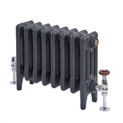 Milano Mercury - 4 Column Cast Iron Radiator - 460mm Tall - Slate Black - Multiple Sizes Available