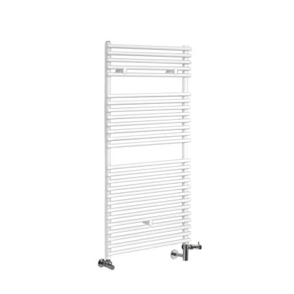 Milano Arno - White Dual Fuel Bar on Bar Heated Towel Rail 1190mm x 600mm