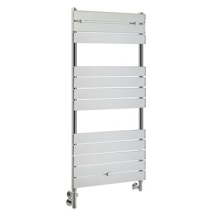Milano Lustro Dual Fuel - Designer Chrome Flat Panel Heated Towel Rail - Various Sizes and Cable Cover Option