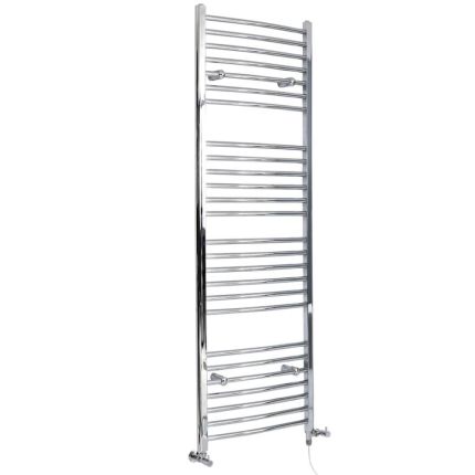 Milano Kent Dual Fuel - Curved Chrome Heated Towel Rail - Choice of Size