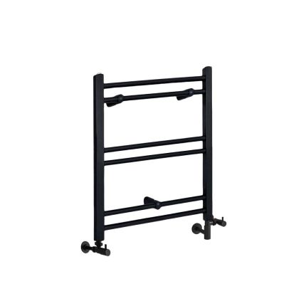 Milano Nero - Matt Black Dual Fuel Straight Heated Towel Rail 600mm x 400mm