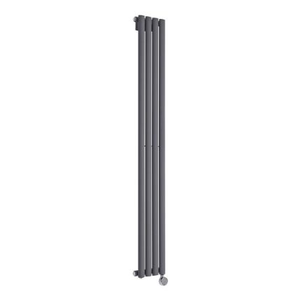 Milano x ECOSO Aruba Slim - Electric Anthracite Vertical Designer Radiator - 1600mm x 236mm (Single Panel) - with Wi-FI Thermostatic Heating Element