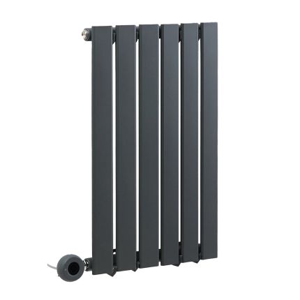 Milano x ECOSO Alpha Electric - Anthracite Horizontal Flat Panel Designer Radiator - 635mm x 420mm (Single Panel) - with Wi-Fi Thermostatic Heating Element