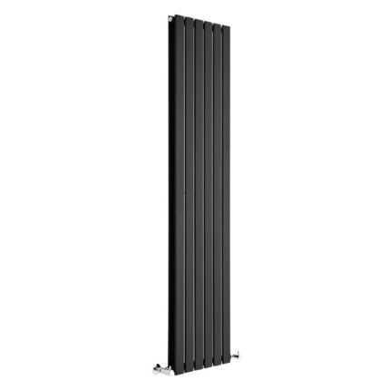 Milano Alpha - Black Vertical Flat Panel Designer Radiator - Choice of Size