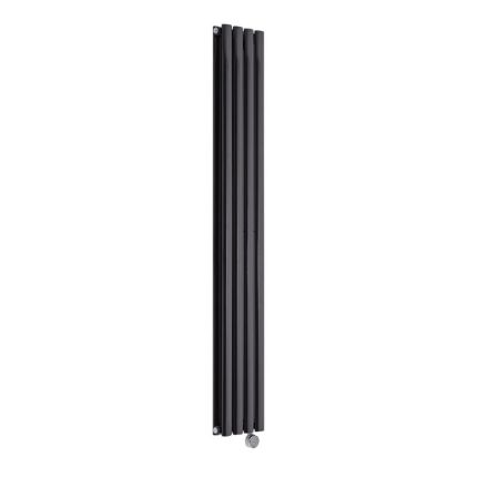 Milano x ECOSO Aruba - Electric Black Vertical Designer Radiator - 1600mm x 236mm (Double Panel) - with Wi-FI Thermostatic Heating Element
