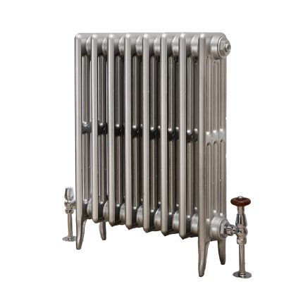Milano Alice - Classic Cast Iron Column Radiator - 660mm Tall - Silver - Multiple Sizes Available