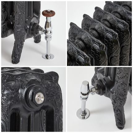 Milano Beatrix - Ornate Cast Iron Radiator - 768mm Tall - Black - Multiple Sizes Available