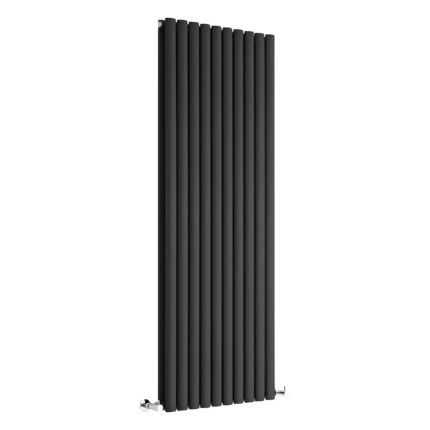 Milano Aruba - Black Vertical Designer Radiator 1600mm x 590mm (Double Panel)