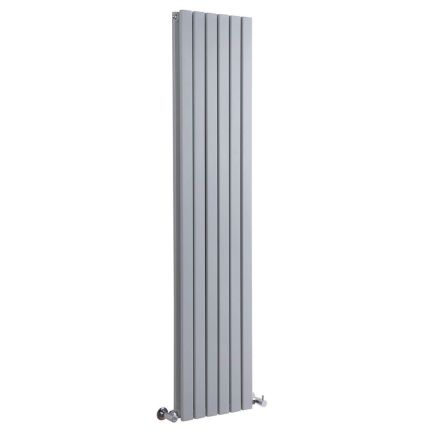 Milano Capri - Silver Flat Panel Vertical Designer Radiator - 1600mm x 354mm - Choice of  Panel