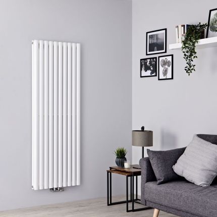 Milano Aruba - Middle Connection Vertical Designer Radiator - Double Panel - White