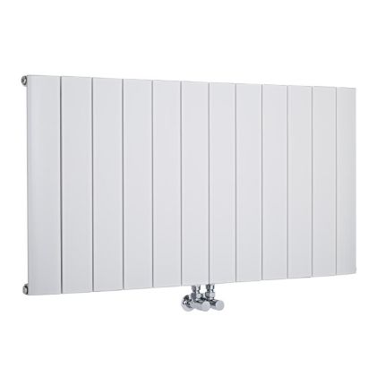 Milano Skye - White Horizontal Aluminium Designer Radiator (Single Panel) - 600mm Tall - Choice Of Width