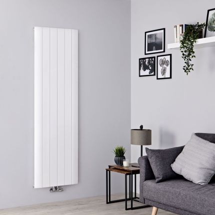 Milano Skye - White Aluminium Vertical Designer Radiator (Single Panel) - Choice of Size