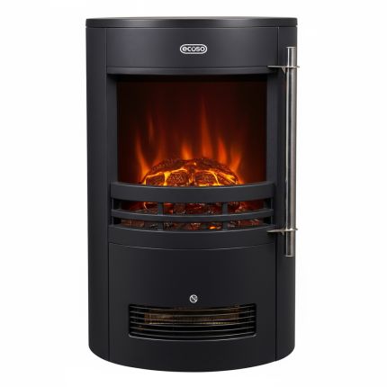 ECOSO Radiance - Modern Black Cylinder Electric Stove