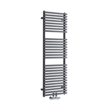 Milano Via - Anthracite Bar on Bar Central Connection Heated Towel Rail - Choice of Size