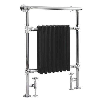 Milano Elizabeth - Black and Chrome Traditional Heated Towel Rail - Choice of Size
