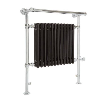 Milano Elizabeth - Black and Chrome Traditional Electric Heated Towel Rail - Choice of Size