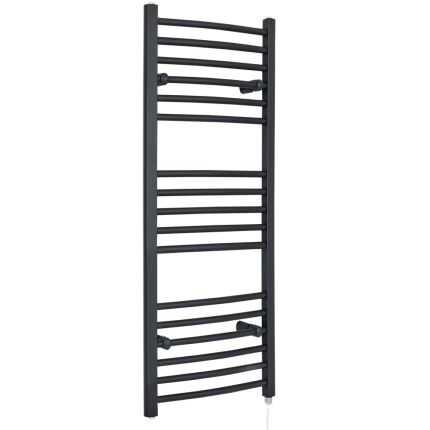 Milano Artle Electric - Curved Anthracite Heated Towel Rail 1200mm x 500mm