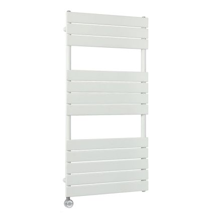 Milano x ECOSO Lustro Electric - Designer White Flat Panel Heated Towel Rail - 1200mm x 600mm - with Thermostatic Wi-Fi Heating Element