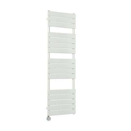 Milano x ECOSO Lustro Electric - Designer White Flat Panel Heated Towel Rail - 1500mm x 450mm - with Thermostatic Wi-Fi Heating Element