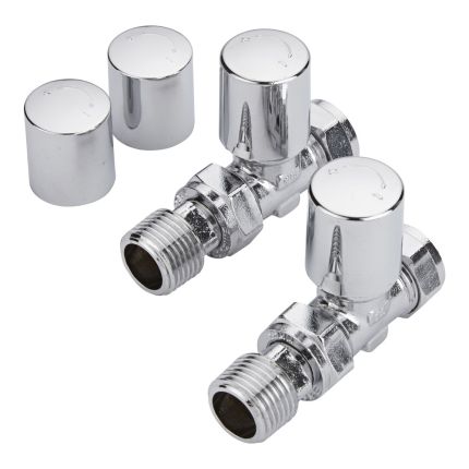 Milano - Chrome Straight Radiator Valves (Pair)