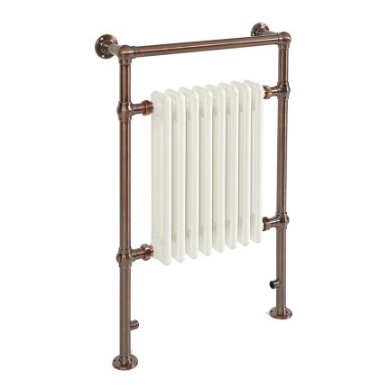 Milano Elizabeth - Brushed Bronze Traditional Electric Heated Towel Rail - 930mm x 620mm