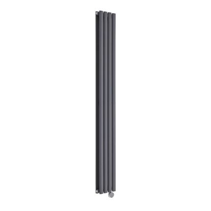 Milano x ECOSO Aruba Slim - Electric Anthracite Vertical Designer Radiator - 1780mm x 236mm (Double Panel) - with Wi-FI Thermostatic Heating Element