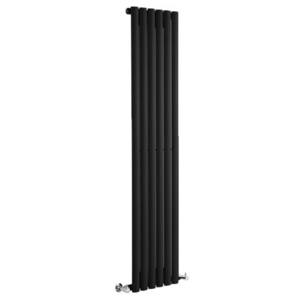 Milano Aruba - Black Vertical Designer Radiator 1780mm x 354mm (Single Panel)