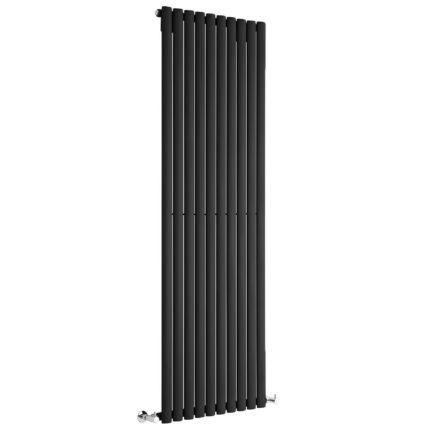 Milano Aruba - Black Vertical Designer Radiator 1780mm x 590mm (Single Panel)