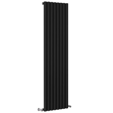 Milano Java - Black Vertical Round Tube Designer Radiator 1780mm x 472mm (Single Panel)