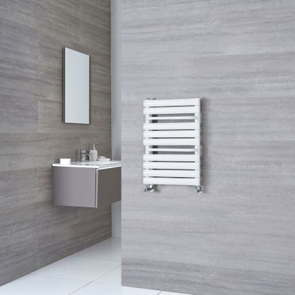 Milano Select - White Designer Heated Towel Rail 650mm x 445mm
