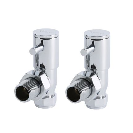 Milano - Minimalist Chrome Angled Radiator Valves (Pair)